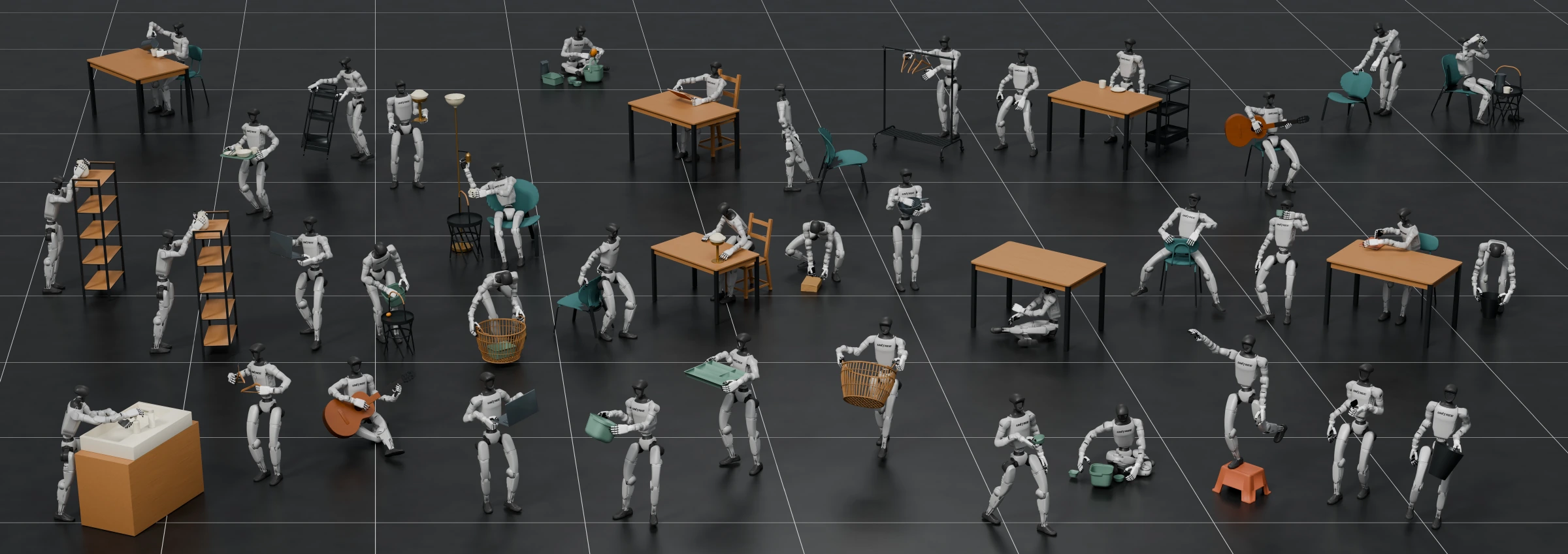 DexWeave humanoid loco-manipulation examples